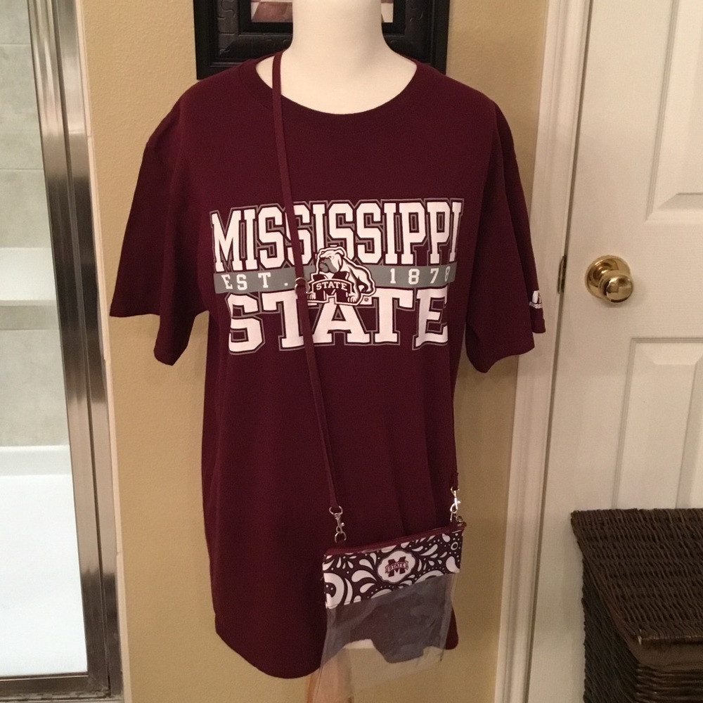 Mississippi State Shirt & Clear Crossbody Purse